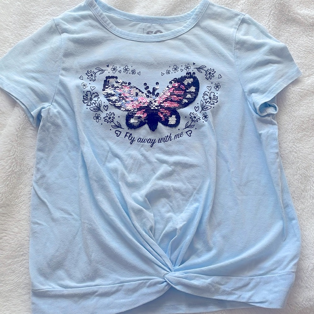 blue butterfly tshirt kids